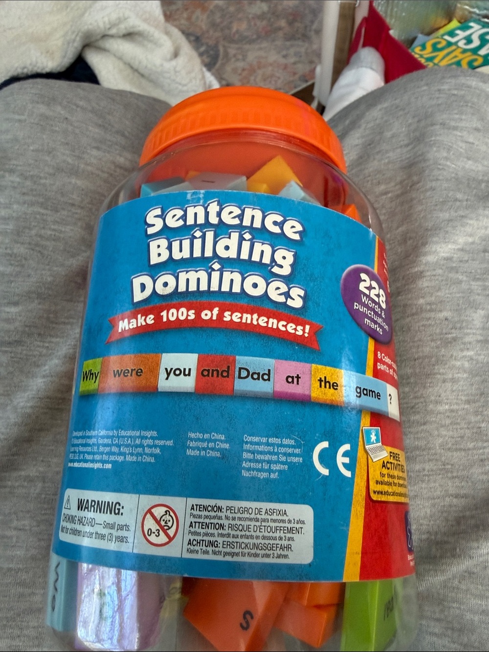 Sentence Building Dominoes - Multicolor Educational Game